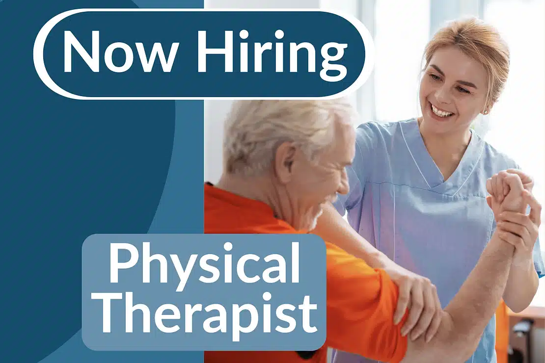 Now Hiring, Physical Therapist image, nurse with elder male patient